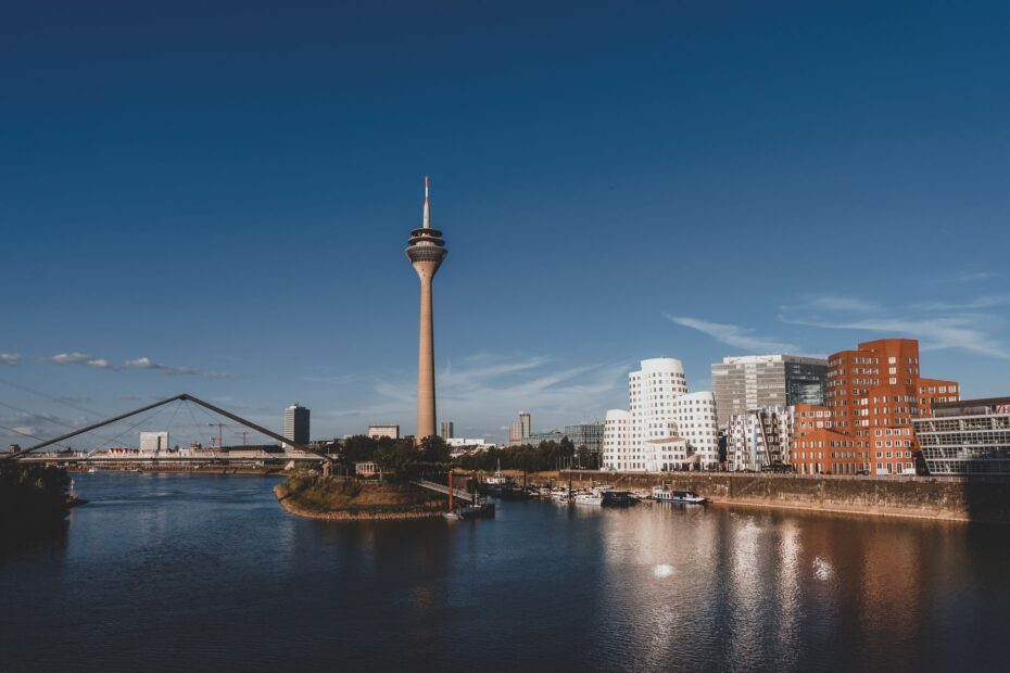 cityscape of dusseldorf with rheinturm
